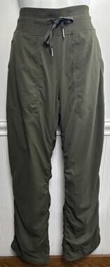 Lululemon Dance Studio Mid-Rise Full-Length Pants Army Green 8 LINED Straight